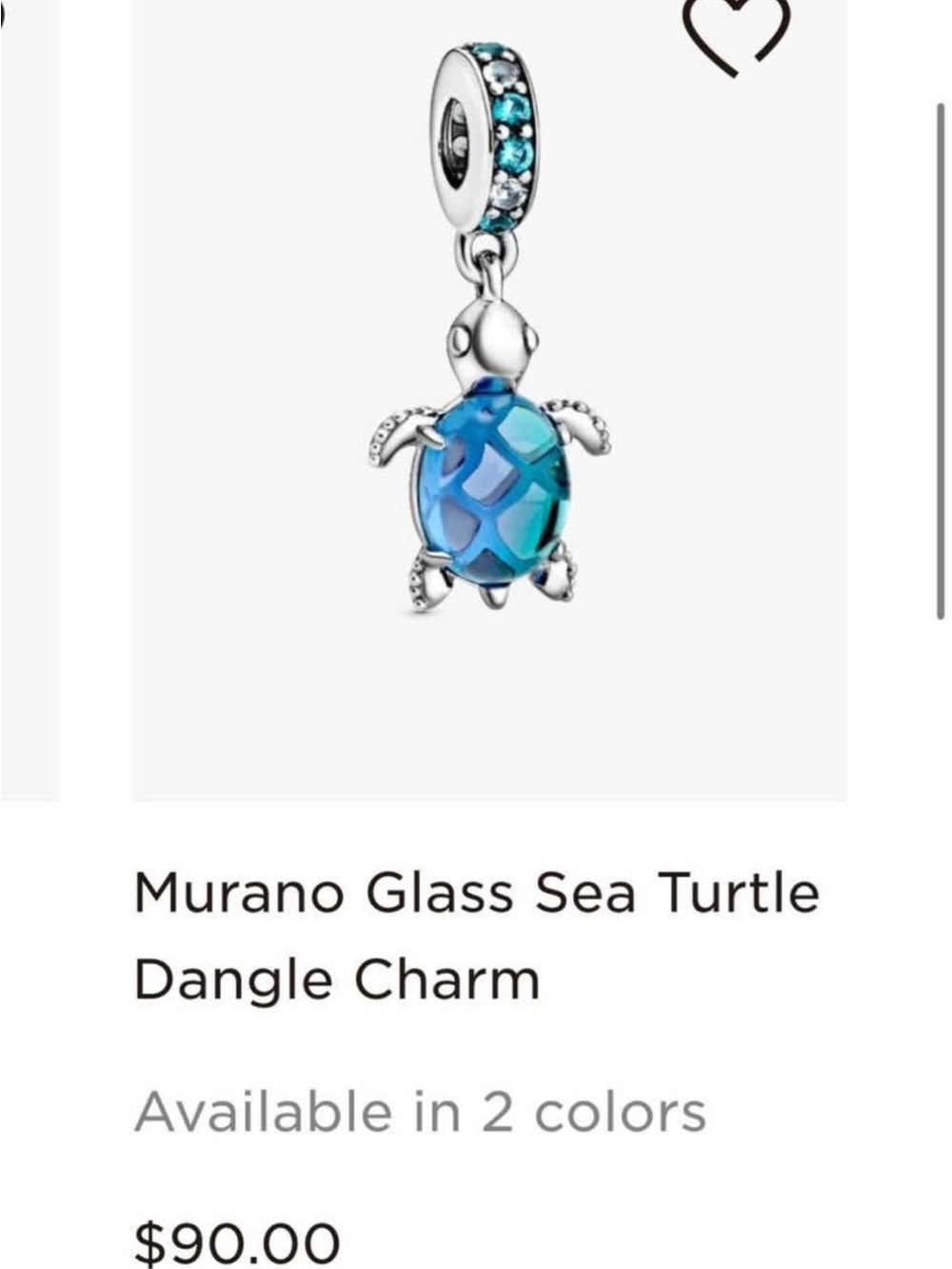 Pandora blue turtle charm new